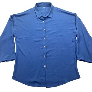 Button-Down Shirt 3/4 Sleeve Relaxed Fit Casual Top‎ XXL